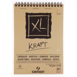 ALBUM XL KRAFT 90GRS 60H 21X29.7 C/ESPIRAL CANSON