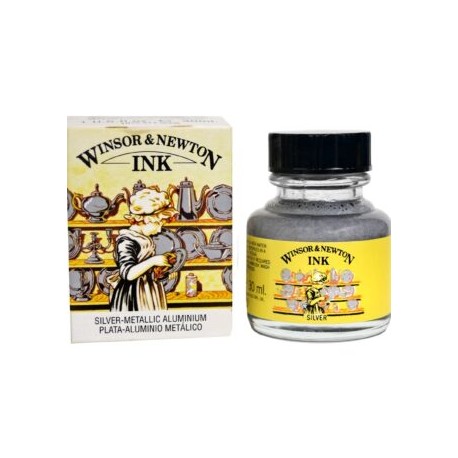 Tinta Para Dibujo Winsor & Newton Color Plata 30 ml